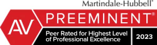 Martindale-Hubbell | AV | Preeminent | Peer Rated for Highest Level of Professional Excellence 2023